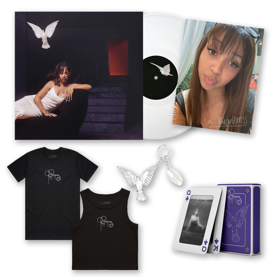 White Vinyl, Black Tank, T-Shirt + Accessories Bundle (Signed) White Vinyl, Black Tank, T-Shirt + Accessories Bundle (Signed)