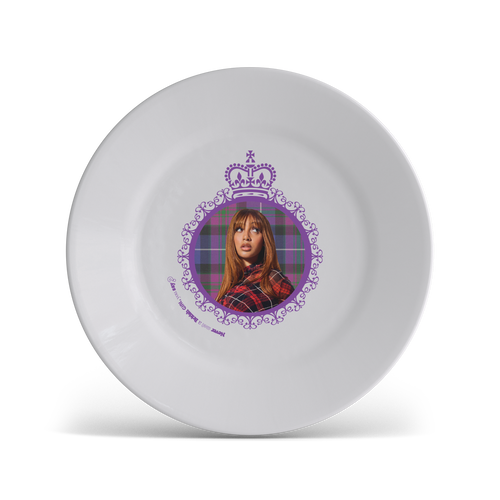 Never Met a British Girl Plate White